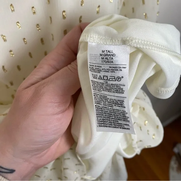 NWT Old Navy Women's Ivory V-Neck Long Sleeve Mini Dress Medium Tall - Picture 6 of 6